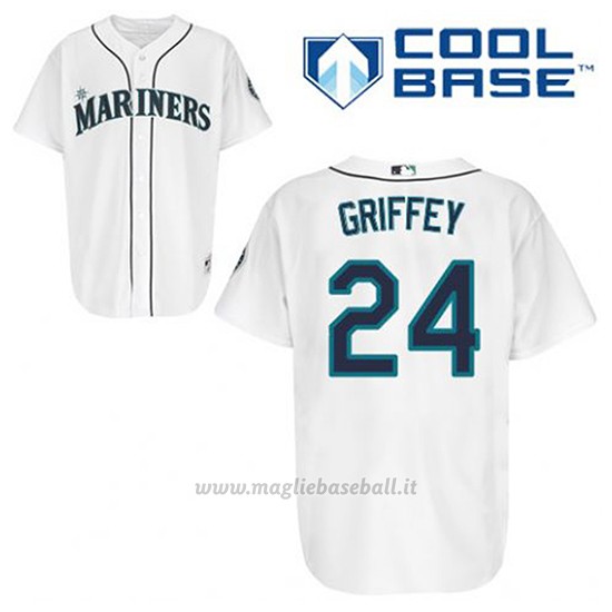 Maglia Baseball Uomo Seattle Mariners Ken Griffey 24 Bianco 1ªCool Base